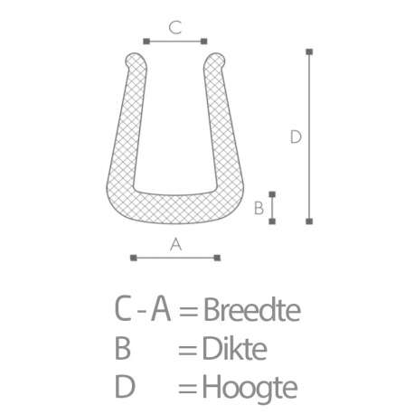 U-profiel long leg van schuim (per doos) gebruik: U-profiel long leg van schuim (per doos)