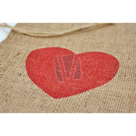 Jute zakken met hartje 20 x 30 cm (per stuk) gebruik: Jute zakken met hartje 20 x 30 cm (per stuk)