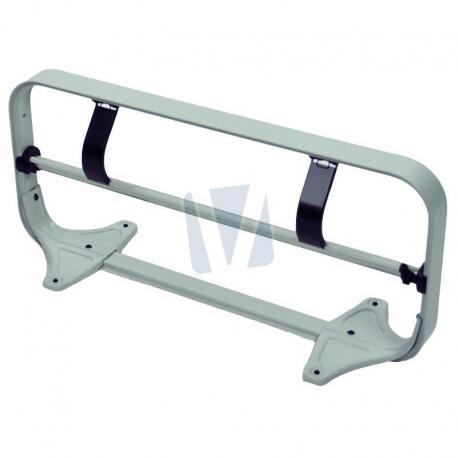 Papierrolhouder met mes incl. voetsteunen en wandbeugels gebruik: Papierrolhouder met mes incl. voetsteunen en wandbeugels