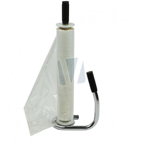 Wikkelfoliedispenser wit verstelbaar gebruik: Wikkelfoliedispenser wit verstelbaar