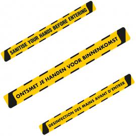 Instructiesticker handen ontsmetten (NL,EN & FR)