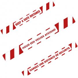 Vloersticker veilige afstand bewaren (NL,EN & FR)