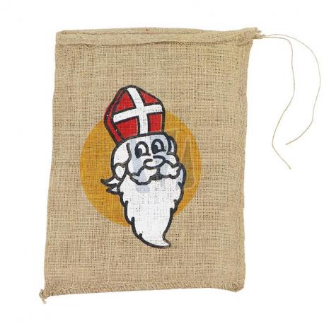 Jute zak met Sinterklaas opdruk 30 x 40 cm gebruik: Jute zak met Sinterklaas opdruk 30 x 40 cm