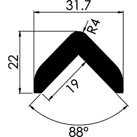 L-vorm 32 x 22 mm schuimprofiel NOMA PROTECT WARNING zwart/ geel gebruik: L-vorm 32 x 22 mm schuimprofiel NOMA PROTECT WARNING zwart/ geel